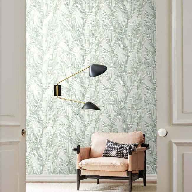 Peaceful Plume Light Blue Wallpaper - York Wallcoverings - NA0501 - York Wallcoverings Wallpaper