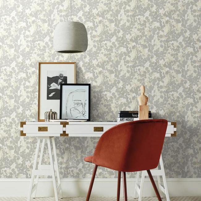 pressed-leaves-wallpaper-creamgrey-york-wallcoverings-na0520 - York Wallcoverings Wallpaper
