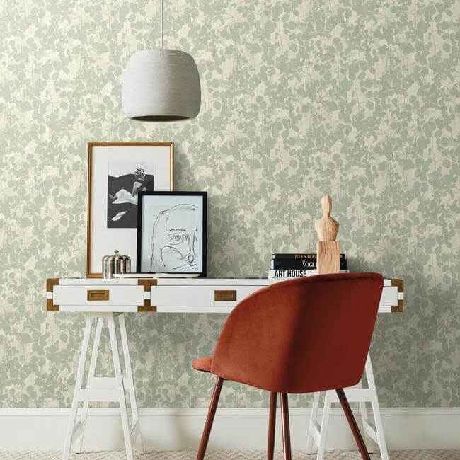 Pressed Leaves Green Wallpaper - York Wallcoverings - NA0517 - York Wallcoverings Wallpaper