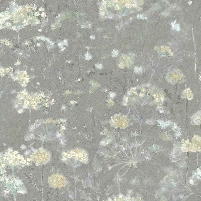 Botanical Fantasy Grey Wallpaper - York Wallcoverings - NA0541