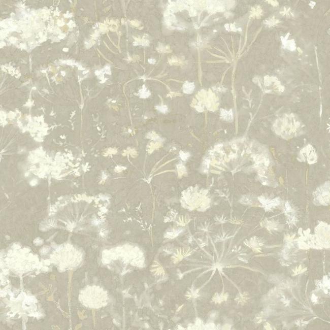 botanical-fantasy-wallpaper-soft-taupe-york-wallcoverings-na0540 - York Wallcoverings Wallpaper