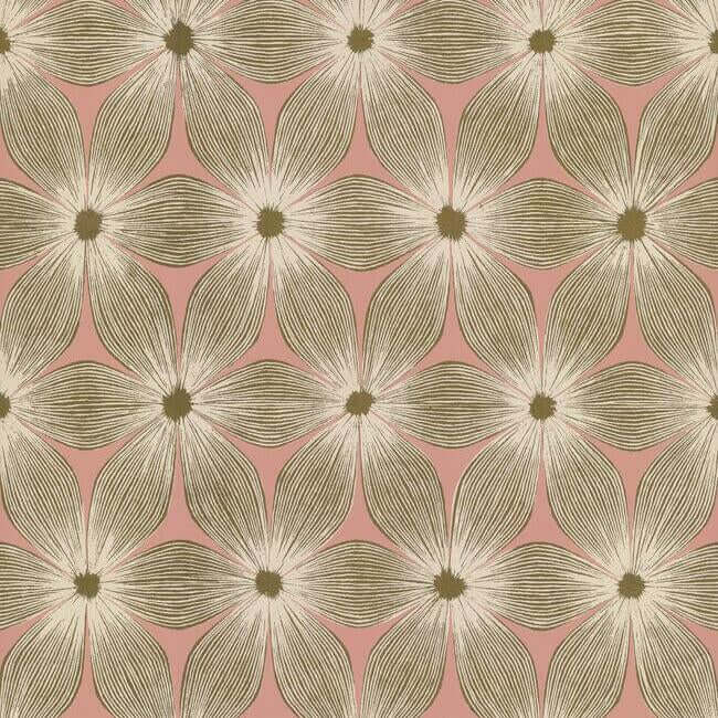 everlasting-coral-gold-wallpaper-york-wallcoverings-ci2301 - York Wallpaper Wallpaper