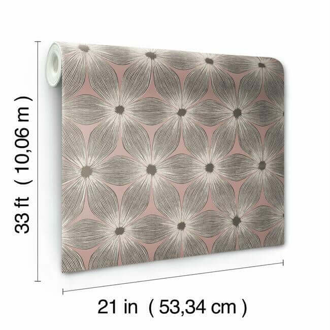everlasting-coral-gold-wallpaper-york-wallcoverings-ci2301 - York Wallpaper Wallpaper