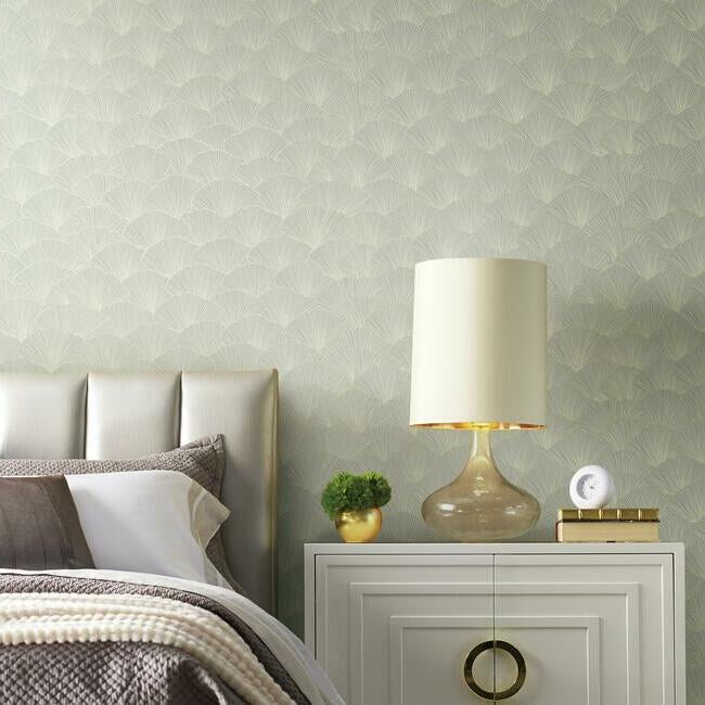 luminous-ginkgo-wallpaper-light-grey-york-wallcoverings-ci2333 - York Wallcoverings Wallpaper