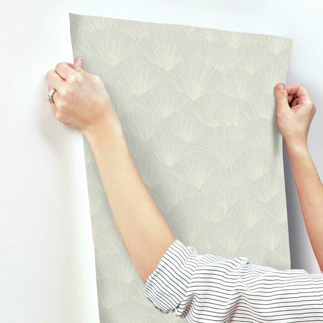 luminous-ginkgo-wallpaper-light-grey-york-wallcoverings-ci2333 - York Wallcoverings Wallpaper