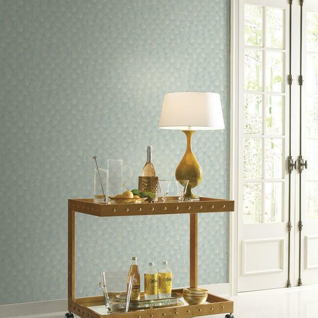 luminous-ginkgo-wallpaper-mist-blue-york-wallcoverings-ci2338 - York Wallcoverings Wallpaper