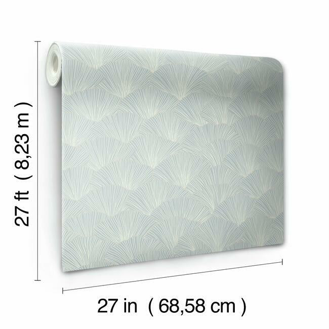 luminous-ginkgo-wallpaper-mist-blue-york-wallcoverings-ci2338 - York Wallcoverings Wallpaper