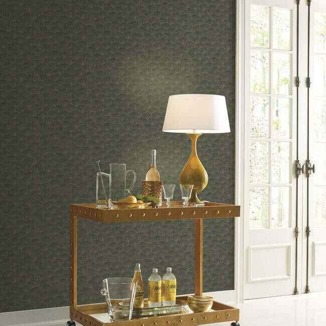 Luminous Gingko Grey Wallpaper - York Wallcoverings - CI2336 - York Wallcoverings Wallpaper