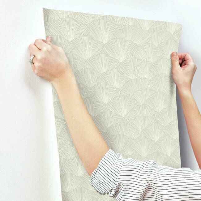Luminous Ginkgo Wallpaper Taupe Blonde - York Wallcoverings - CI2331 - York Wallcoverings Wallpaper