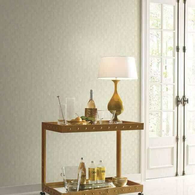 Luminous Ginkgo White & Cream Wallpaper - York Wallcoverings - CI2335