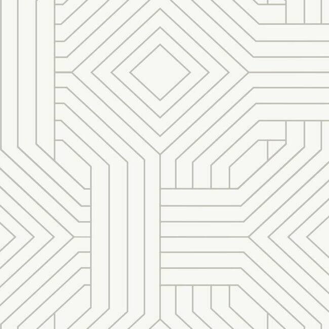 diverging-diamonds-white-wallpaper-york-wallcoverings-ci2374 - York Wallcoverings Wallpaper
