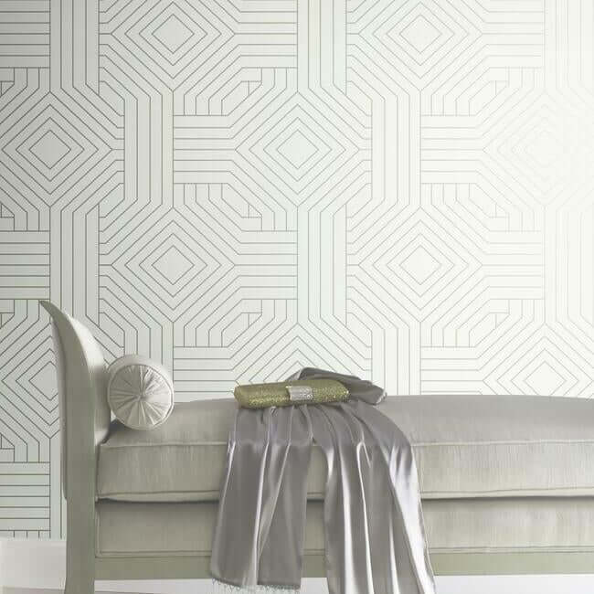 diverging-diamonds-white-wallpaper-york-wallcoverings-ci2374 - York Wallcoverings Wallpaper