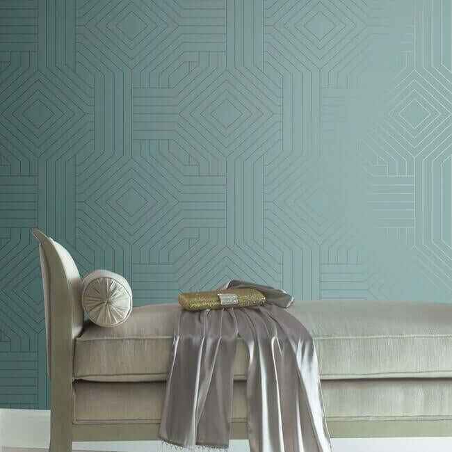 Diverging Diamonds Blue Wallpaper - York Wallcoverings - CI2372