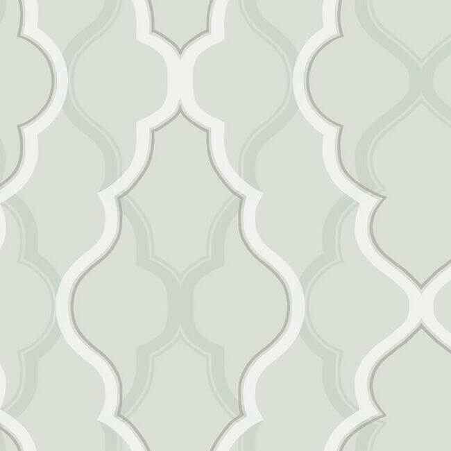 Double Damask Silver Wallpaper - York Wallcoverings - CI2397 - York Wallcoverings Wallpaper