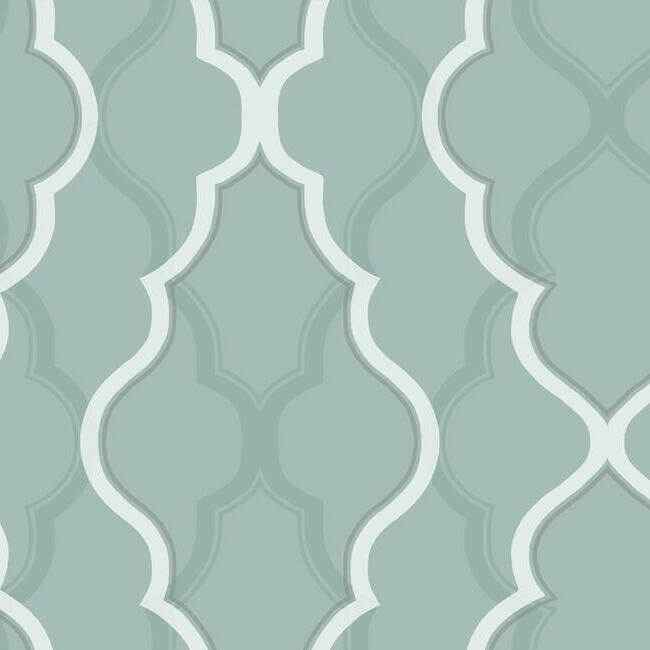Double Damask Teal Wallpaper - York Wallcoverings - CI2394