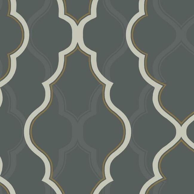 double-damask-wallpaper-verveblack-york-wallcoverings-ci2395 - York Wallcoverings Wallpaper