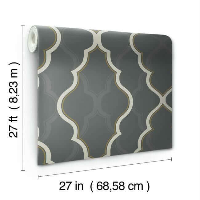 double-damask-wallpaper-verveblack-york-wallcoverings-ci2395 - York Wallcoverings Wallpaper