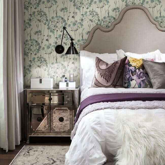Flourish Blue & Grey Wallpaper - York Wallcoverings - CI2426 - York Wallcoverings Wallpaper