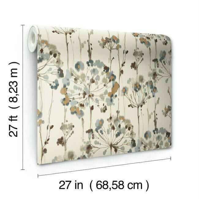 Flourish Teal Wallpaper - York Wallcoverings - CN2100 - York Wallcoverings Wallpaper