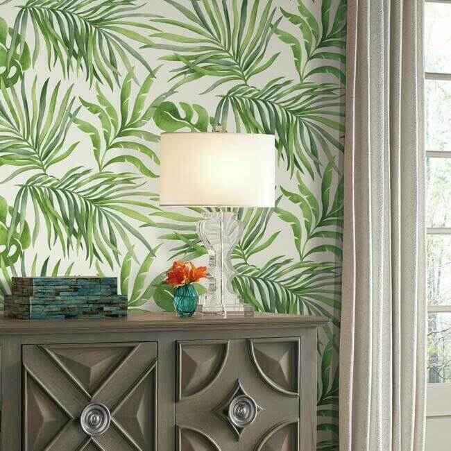 Paradise Palm Green Wallpaper - York Wallcoverings - SO2450 - York Wallcoverings Wallpaper