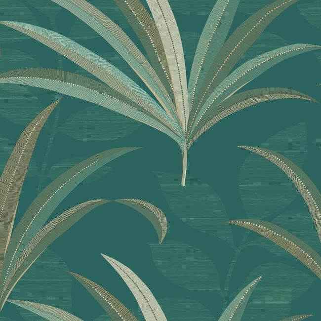 El Morocco Palm Wallpaper Tealgreen - York Wallcoverings - CA1549 - York Wallcoverings Wallpaper