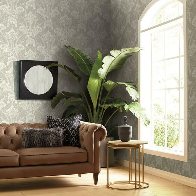 nouveau-damask-wallpaper-bone-beige-york-wallcoverings-ca1568 - York Wallcoverings Wallpaper