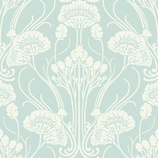 nouveau-damask-wallpaper-clean-blue-york-wallcoverings-ca1569 - York Wallcoverings Wallpaper