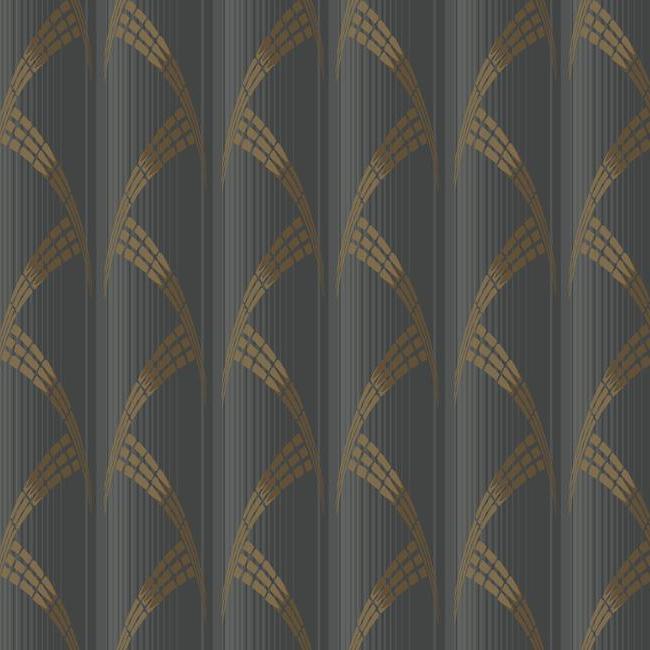 metropolis-wallpaper-blackgold-york-wallcoverings-ca1581 - York Wallcoverings Wallpaper