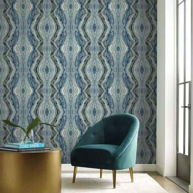 Kaleidoscope Blue Wallpaper - York Wallcoverings - BH8398