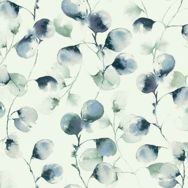 Eucalyptus Trail Wallpaper Blue - York Wallcoverings - OG0593 - York Wallcoverings Wallpaper