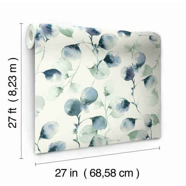 Eucalyptus Trail Wallpaper Blue - York Wallcoverings - OG0593 - York Wallcoverings Wallpaper