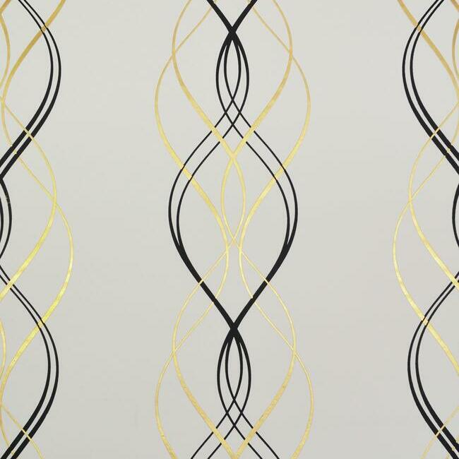 aurora-wallpaper-blackwhitegold-york-wallcoverings-nw3548 - York Wallcoverings Wallpaper
