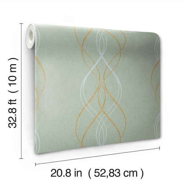 Aurora Blue & Gold Wallpaper - York Wallcoverings - NW3551 - York Wallcoverings Wallpaper