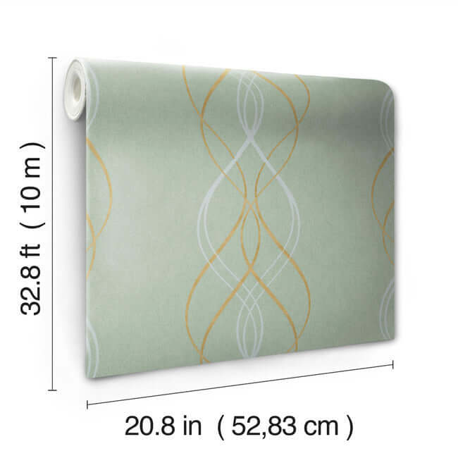 aurora-blue-gold-wallpaper-york-wallcoverings-nw3551 - York Wallpaper Wallpaper
