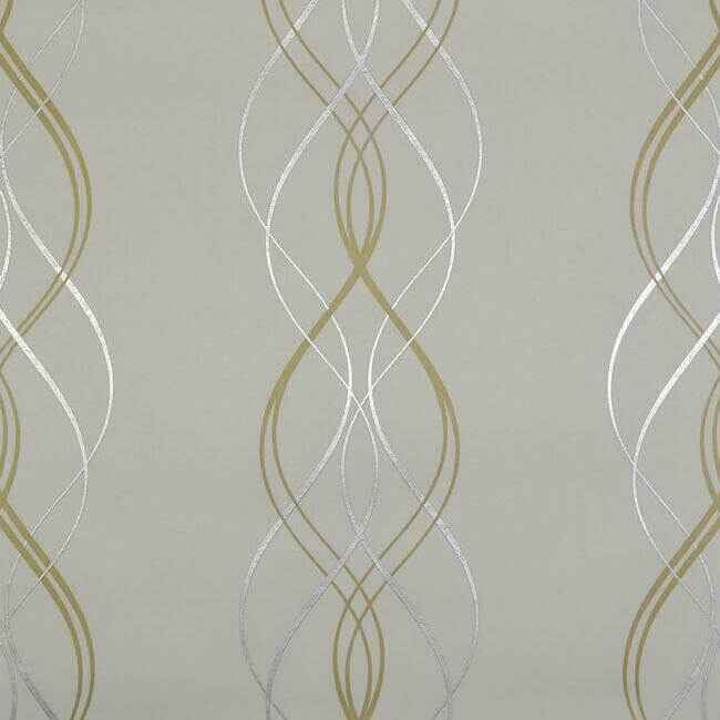 Aurora Gold & Pearl Wallpaper - York Wallcoverings - NW3549