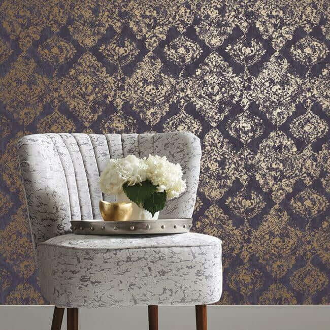 stargazer-plum-gold-wallpaper-york-wallcoverings-nw3567 - York Wallpaper Wallpaper