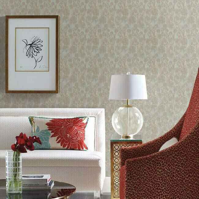 Feathers Brown & Turquoise Wallpaper - York Wallcoverings - Y6230104 - York Wallcoverings Wallpaper