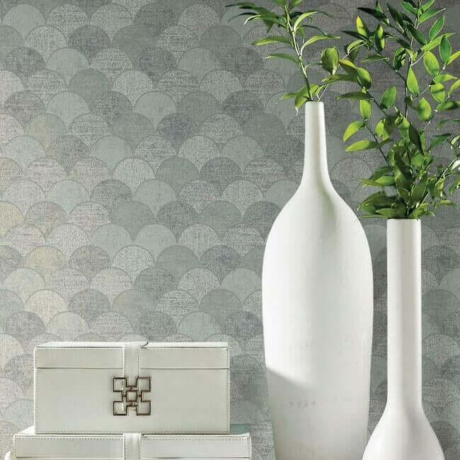 mermaid-scales-wallpaper-greysilver-york-wallcoverings-y6230203 - York Wallcoverings Wallpaper