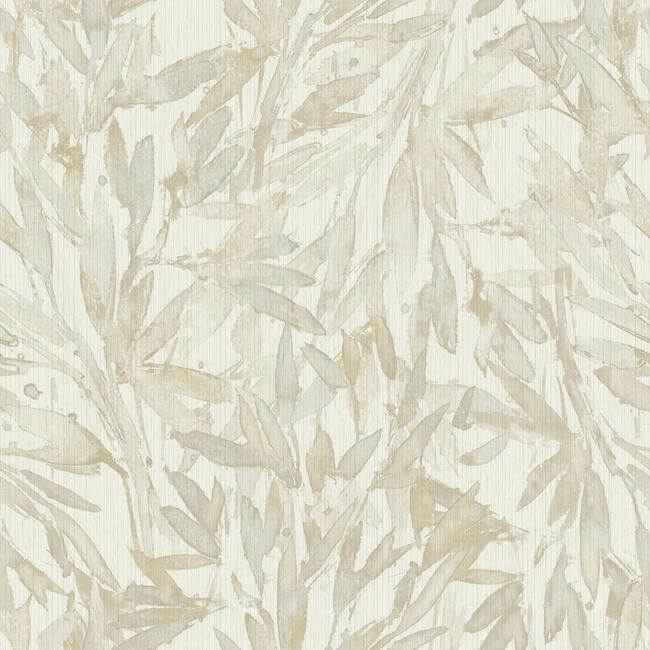 Rainforest Leaves Wallpaper Beige - York Wallcoverings - Y6230701 - York Wallcoverings Wallpaper