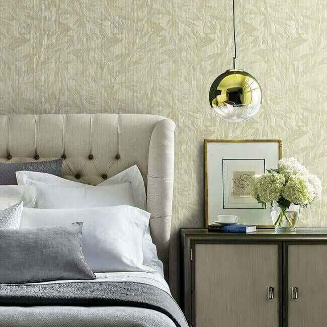 Rainforest Leaves Wallpaper Beige - York Wallcoverings - Y6230701 - York Wallcoverings Wallpaper