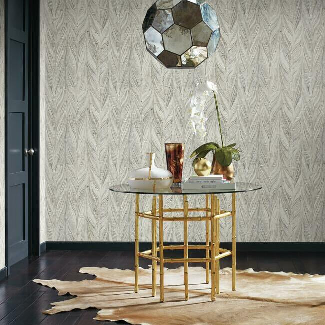 ebru-marble-wallpaper-cool-grey-york-wallcoverings-y6230802 - York Wallcoverings Wallpaper