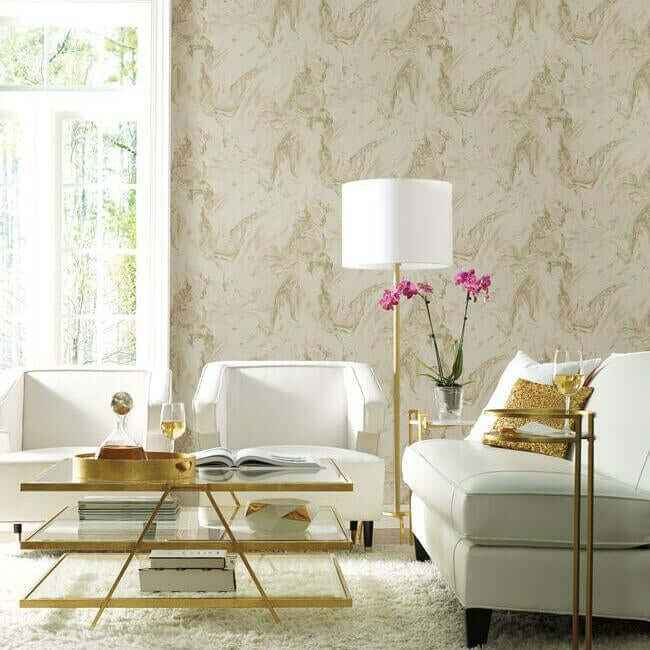 Oil & Marble Blush Metallic Wallpaper - York Wallcoverings - Y6231204 - York Wallcoverings Wallpaper