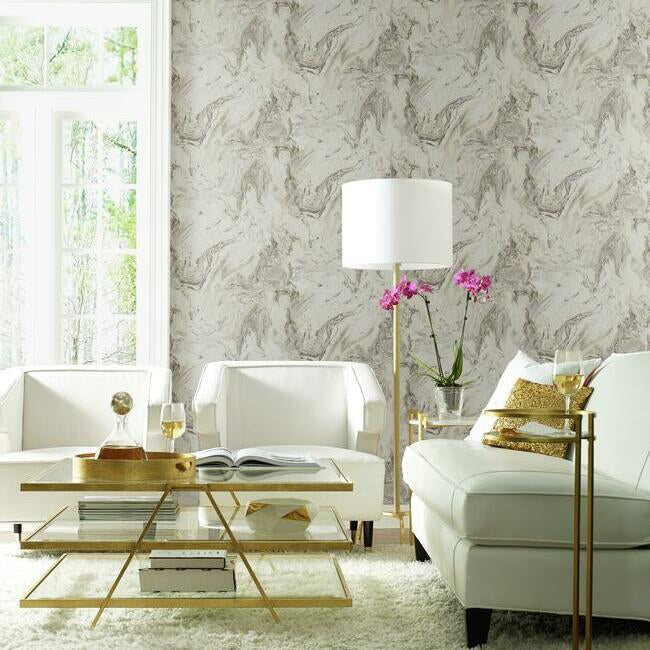 oil-marble-wallpaper-greyglint-york-wallcoverings-y6231203 - York Wallcoverings Wallpaper