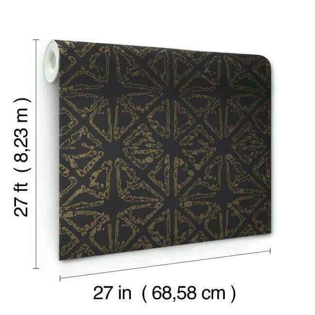 Empire Diamond Black & Gold Wallpaper - York Wallcoverings - KT2110 - York Wallcoverings Wallpaper