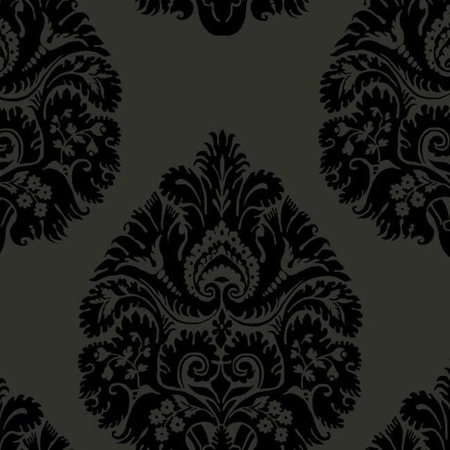 teardrop-damask-wallpaper-black-york-wallcoverings-kt2144