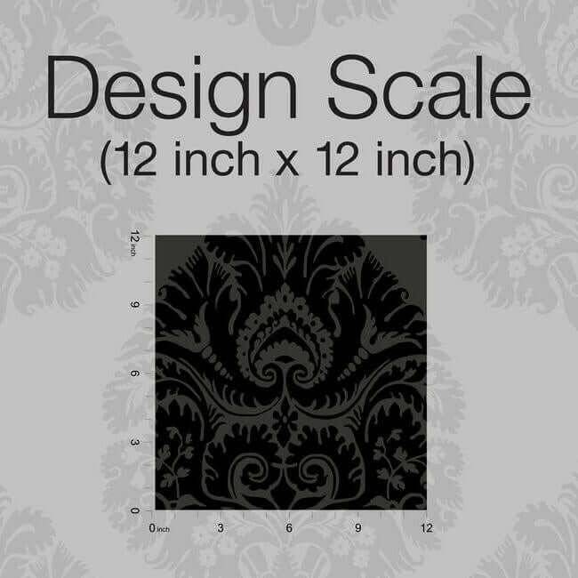 teardrop-damask-black-wallpaper-york-wallcoverings-kt2144 - York Wallpaper Wallpaper