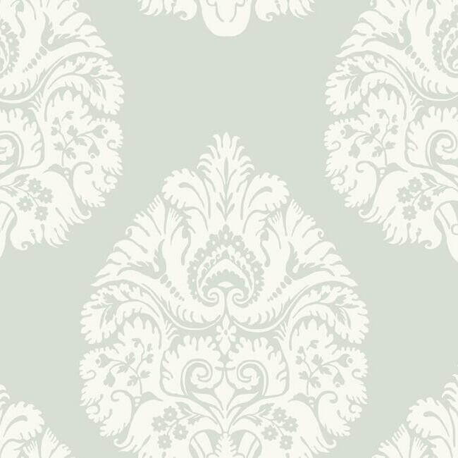 teardrop-damask-light-grey-wallpaper-york-wallcoverings-kt2145 - York Wallpaper Wallpaper
