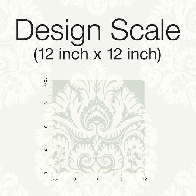 Teardrop Damask Light Grey Wallpaper - York Wallcoverings - KT2145 - York Wallcoverings Wallpaper