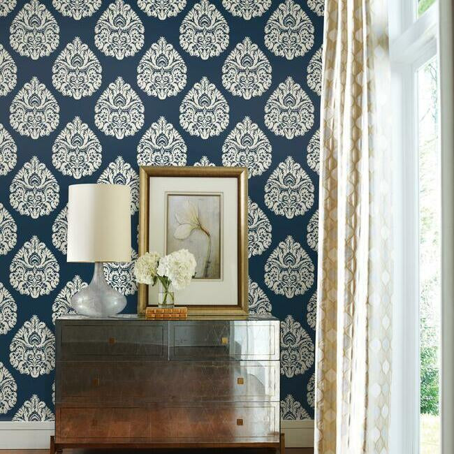 teardrop-damask-wallpaper-navy-york-wallcoverings-kt2143