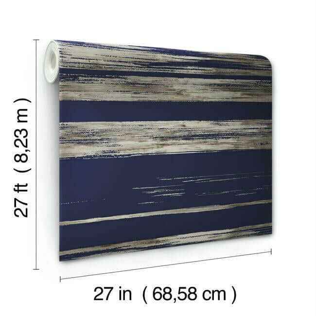 Horizontal Dry Brush Navy Wallpaper - York Wallcoverings - KT2154 - York Wallcoverings Wallpaper